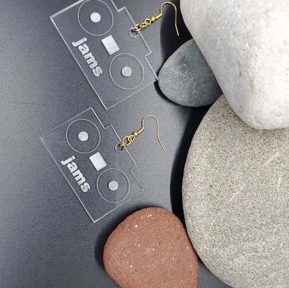 Acrylic Dangle Novelty Earrings - Picture 2 of 15